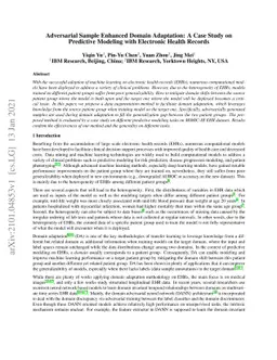 Adversarial Sample Enhanced Domain Adaptation: A Case Study on
  Predictive Modeling with Electronic Health Records