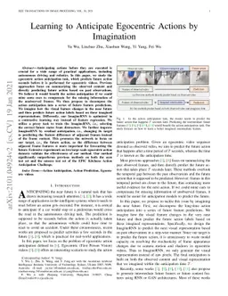 Learning to Anticipate Egocentric Actions by Imagination