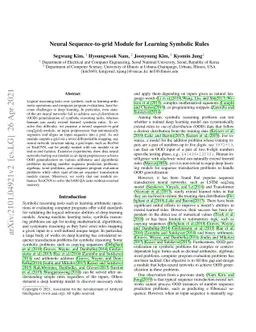 Neural Sequence-to-grid Module for Learning Symbolic Rules