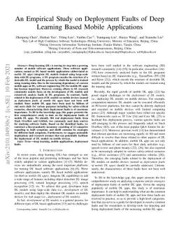 An Empirical Study on Deployment Faults of Deep Learning Based Mobile
  Applications