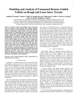 Modeling and Analysis of Unmanned Remote Guided Vehicle on Rough and
  Loose Snow Terrain