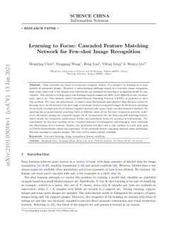 Learning to Focus: Cascaded Feature Matching Network for Few-shot Image
  Recognition
