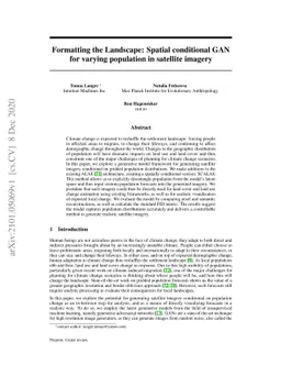 Formatting the Landscape: Spatial conditional GAN for varying population
  in satellite imagery
