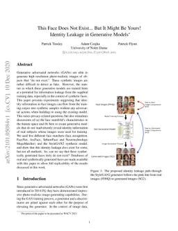 This Face Does Not Exist ... But It Might Be Yours! Identity Leakage in
  Generative Models