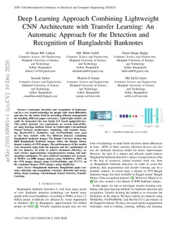 Deep Learning Approach Combining Lightweight CNN Architecture with
  Transfer Learning: An Automatic Approach for the Detection and Recognition of
  Bangladeshi Banknotes