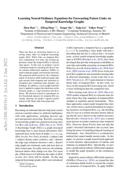 Temporal Knowledge Graph Forecasting with Neural ODE