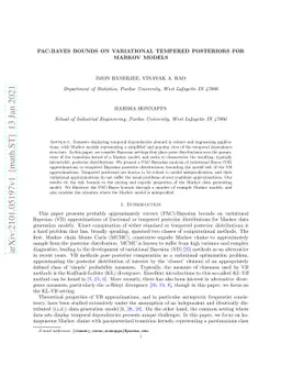 PAC-Bayes Bounds on Variational Tempered Posteriors for Markov Models