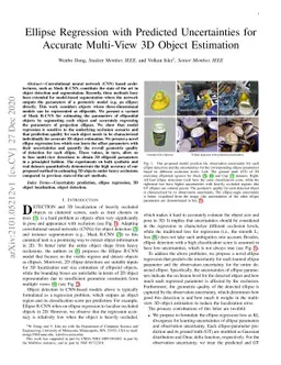 Ellipse Regression with Predicted Uncertainties for Accurate Multi-View
  3D Object Estimation