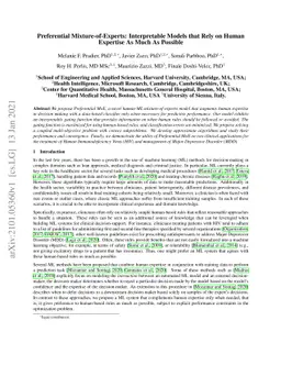 Preferential Mixture-of-Experts: Interpretable Models that Rely on Human
  Expertise as much as Possible