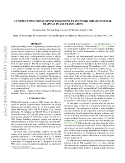 A Unified Conditional Disentanglement Framework for Multimodal Brain MR
  Image Translation