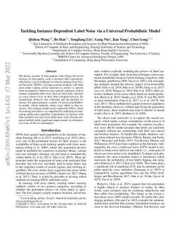 Tackling Instance-Dependent Label Noise via a Universal Probabilistic
  Model
