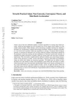 Towards Practical Adam: Non-Convexity, Convergence Theory, and
  Mini-Batch Acceleration