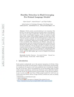 Hostility Detection in Hindi leveraging Pre-Trained Language Models