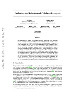 Evaluating the Robustness of Collaborative Agents