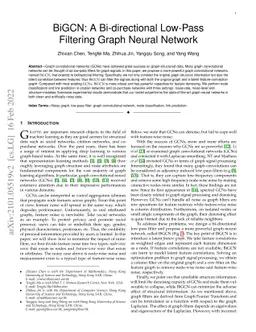 BiGCN: A Bi-directional Low-Pass Filtering Graph Neural Network