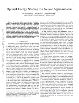 Optimal Energy Shaping via Neural Approximators