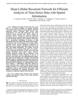 Deep Cellular Recurrent Network for Efficient Analysis of Time-Series
  Data with Spatial Information
