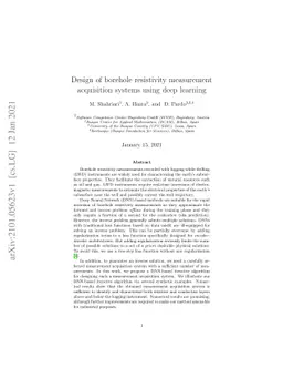 Design of borehole resistivity measurement acquisition systems using
  deep learning