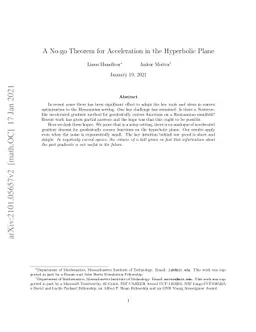 No-go Theorem for Acceleration in the Hyperbolic Plane