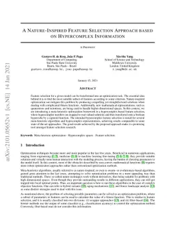 A Nature-Inspired Feature Selection Approach based on Hypercomplex
  Information