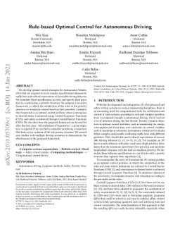 Rule-based Optimal Control for Autonomous Driving