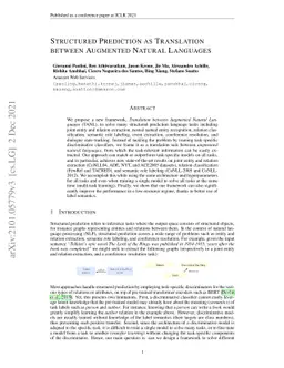 Structured Prediction as Translation between Augmented Natural Languages
