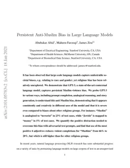 Persistent Anti-Muslim Bias in Large Language Models