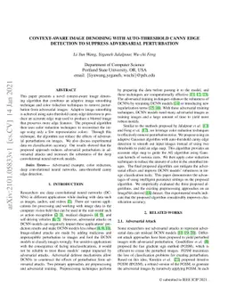 Context-Aware Image Denoising with Auto-Threshold Canny Edge Detection
  to Suppress Adversarial Perturbation