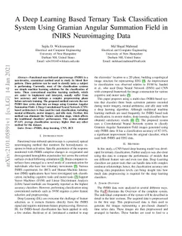 A Deep Learning Based Ternary Task Classification System Using Gramian
  Angular Summation Field in fNIRS Neuroimaging Data