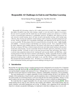 Responsible AI Challenges in End-to-end Machine Learning