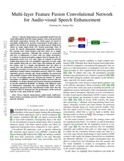 Multi-layer Feature Fusion Convolution Network for Audio-visual Speech
  Enhancement