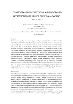 Coarse-grained decomposition and fine-grained interaction for multi-hop
  question answering