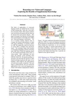 Reasoning over Vision and Language: Exploring the Benefits of
  Supplemental Knowledge