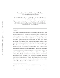 Non-uniform Motion Deblurring with Blurry Component Divided Guidance