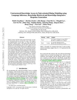 Unstructured Knowledge Access in Task-oriented Dialog Modeling using
  Language Inference, Knowledge Retrieval and Knowledge-Integrative Response
  Generation
