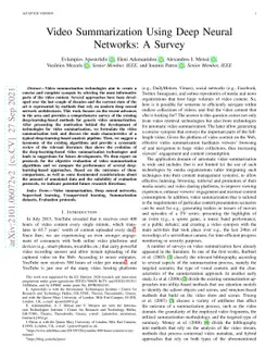 Video Summarization Using Deep Neural Networks: A Survey