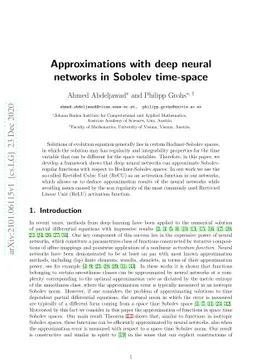 Approximations with deep neural networks in Sobolev time-space