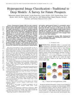 Hyperspectral Image Classification-Traditional to Deep Models: A Survey
  for Future Prospects