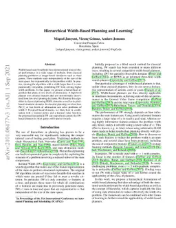 Hierarchical Width-Based Planning and Learning