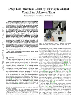 Deep Reinforcement Learning for Haptic Shared Control in Unknown Tasks