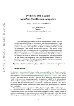 Predictive Optimization with Zero-Shot Domain Adaptation