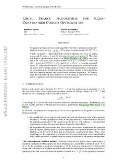 Local Search Algorithms for Rank-Constrained Convex Optimization