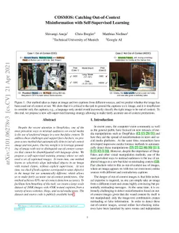 COSMOS: Catching Out-of-Context Misinformation with Self-Supervised
  Learning