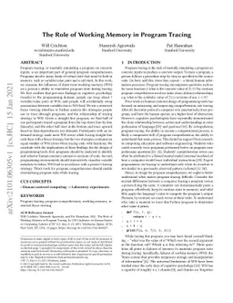 The Role of Working Memory in Program Tracing