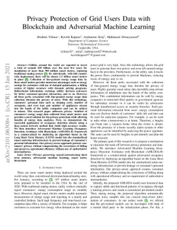 Privacy Protection of Grid Users Data with Blockchain and Adversarial
  Machine Learning