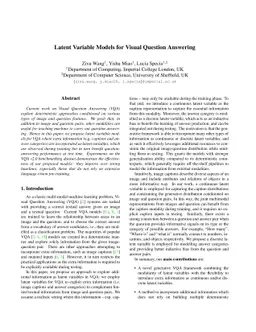 Latent Variable Models for Visual Question Answering