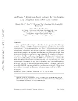 AGChain: A Blockchain-based Gateway for Trustworthy App Delegation from
  Mobile App Markets