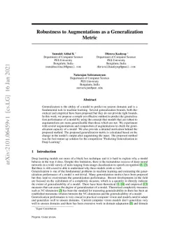 Robustness to Augmentations as a Generalization metric