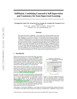 SelfMatch: Combining Contrastive Self-Supervision and Consistency for
  Semi-Supervised Learning