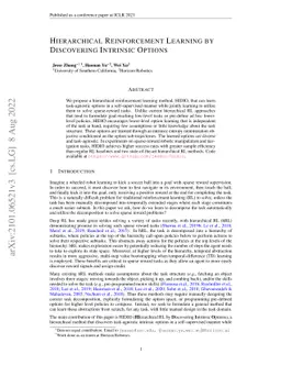 Hierarchical Reinforcement Learning By Discovering Intrinsic Options